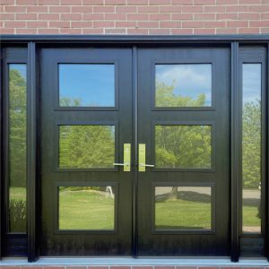 Fiberglass Entry Double Doors with side panels