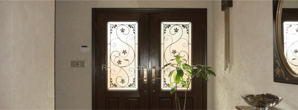 Royal Panel Window Fiberglass Entry Double Doors with side panels - Royal Windows And Doors